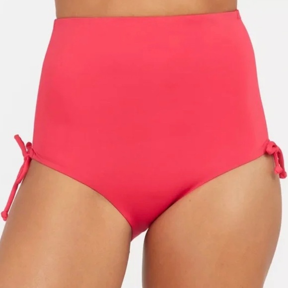 NWT! SPANX XL. Swim High Rise Brief’ Hibiscus color. Drawstring. 50126. - Picture 1 of 11